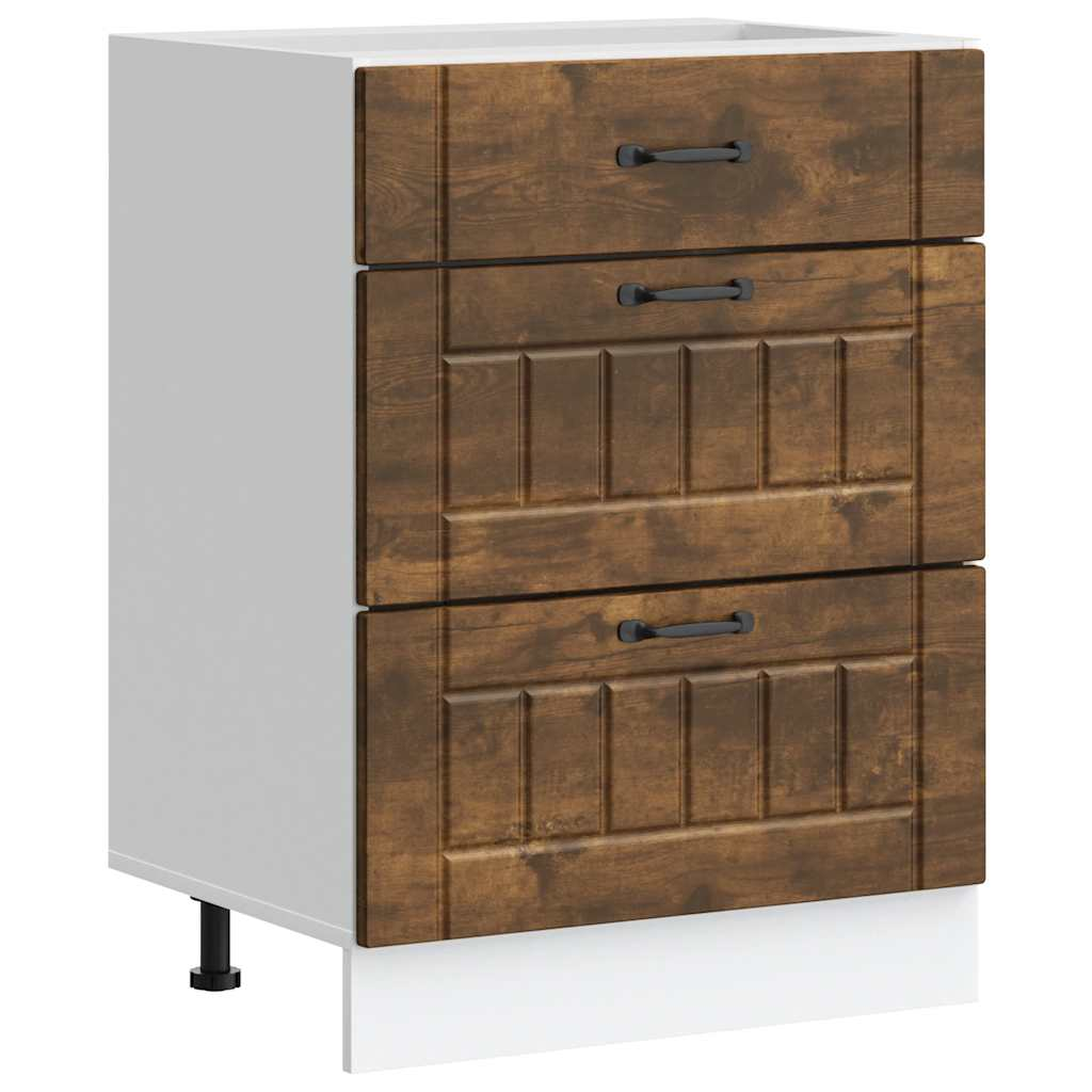 vidaXL Kitchen Base Cabinet Smoked Oak Engineered Wood Standard