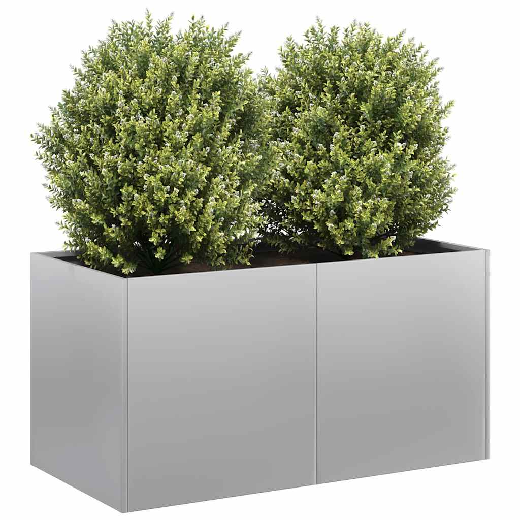 vidaXL Planter Silver Galvanized Steel Large Durable Planter