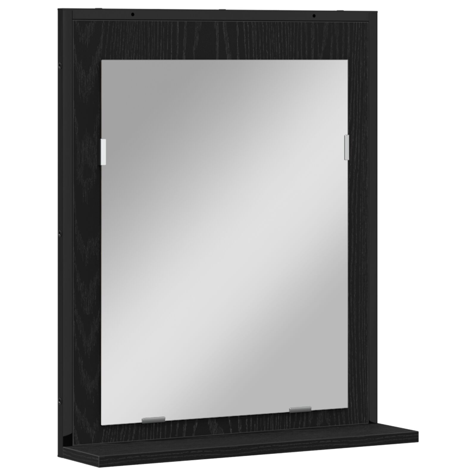vidaXL Mirror with Shelf with Mirror Black oak 19.69 x 4.72 x 23.62 in