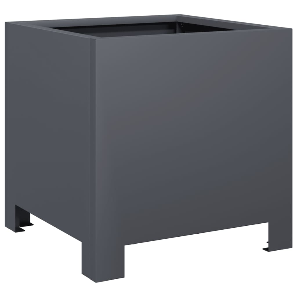 vidaXL Garden Planter Anthracite Steel 11.8 in Garden Planter Square