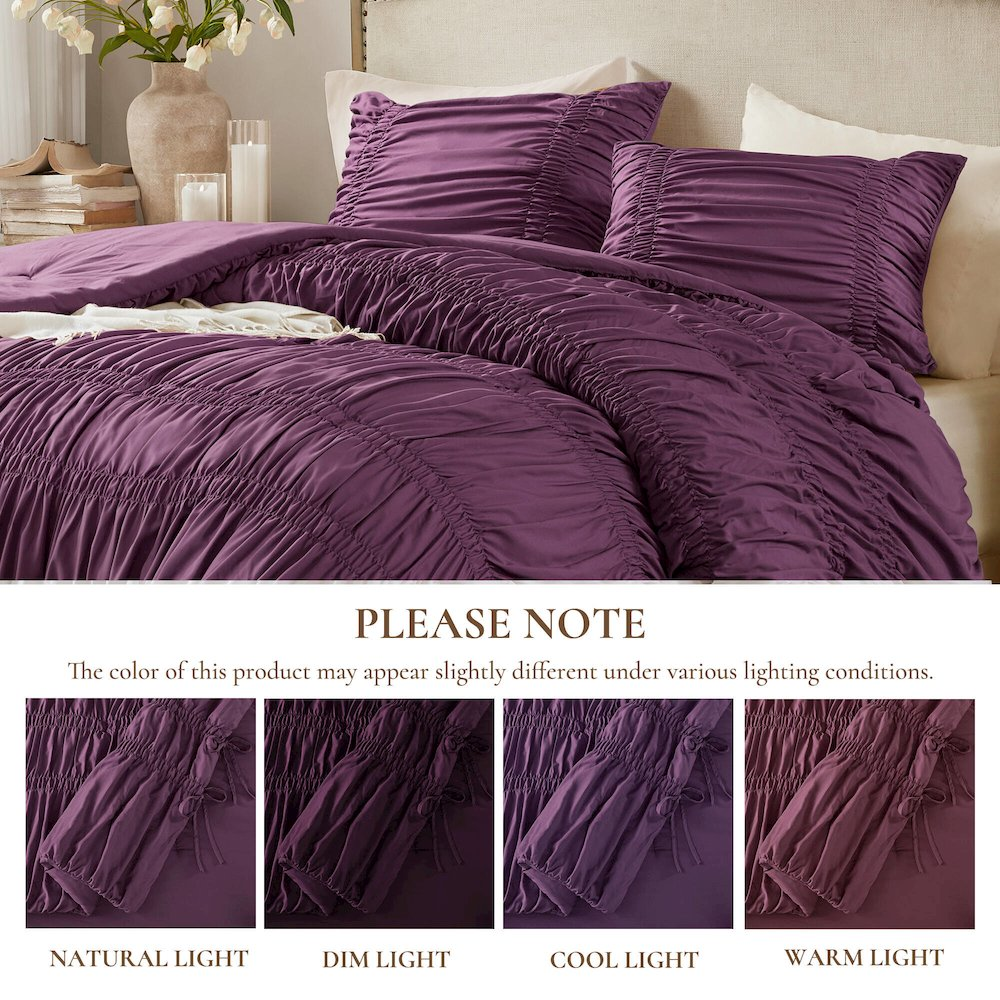 Mia Comforter Set, Purple color