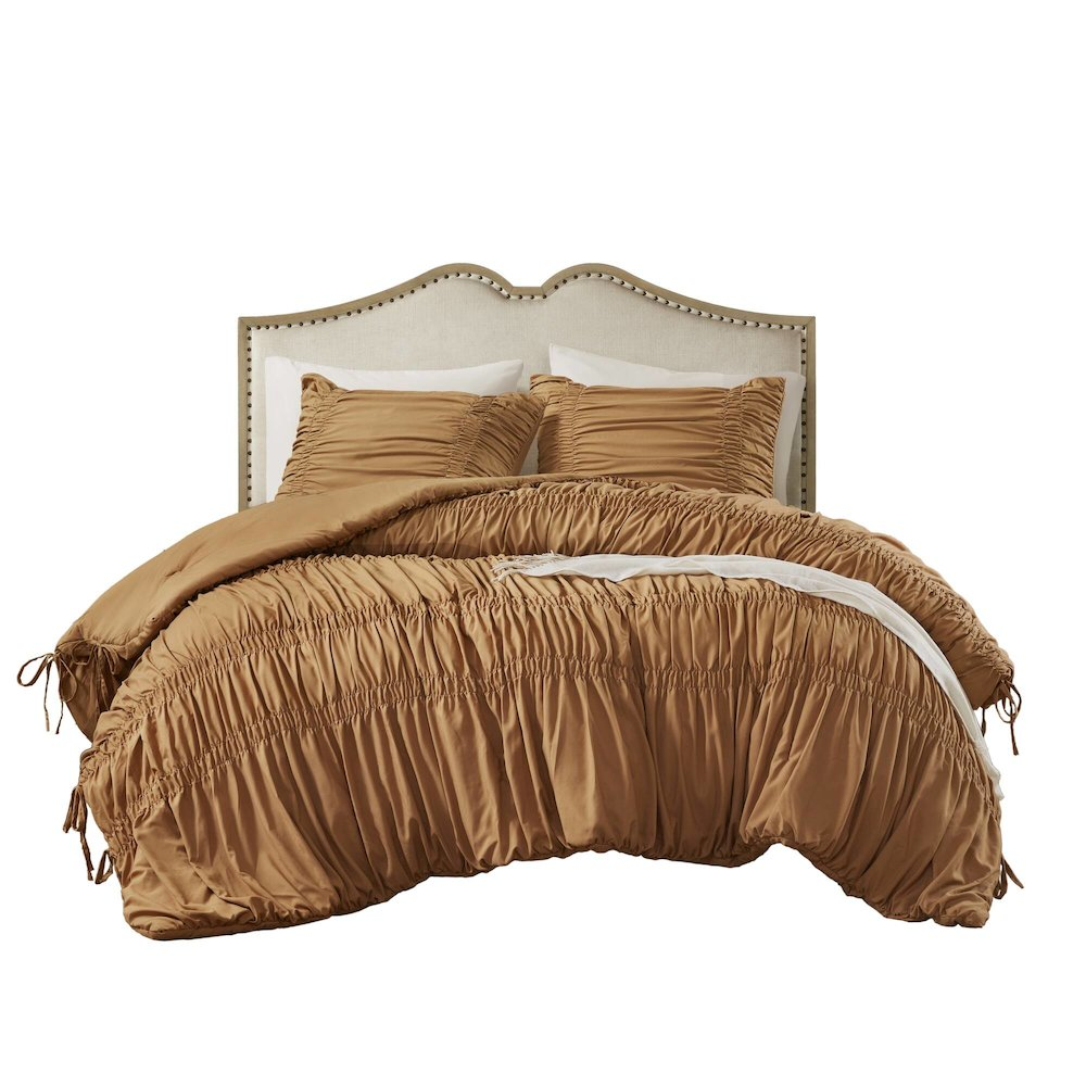 Mia Comforter Set, Brown color
