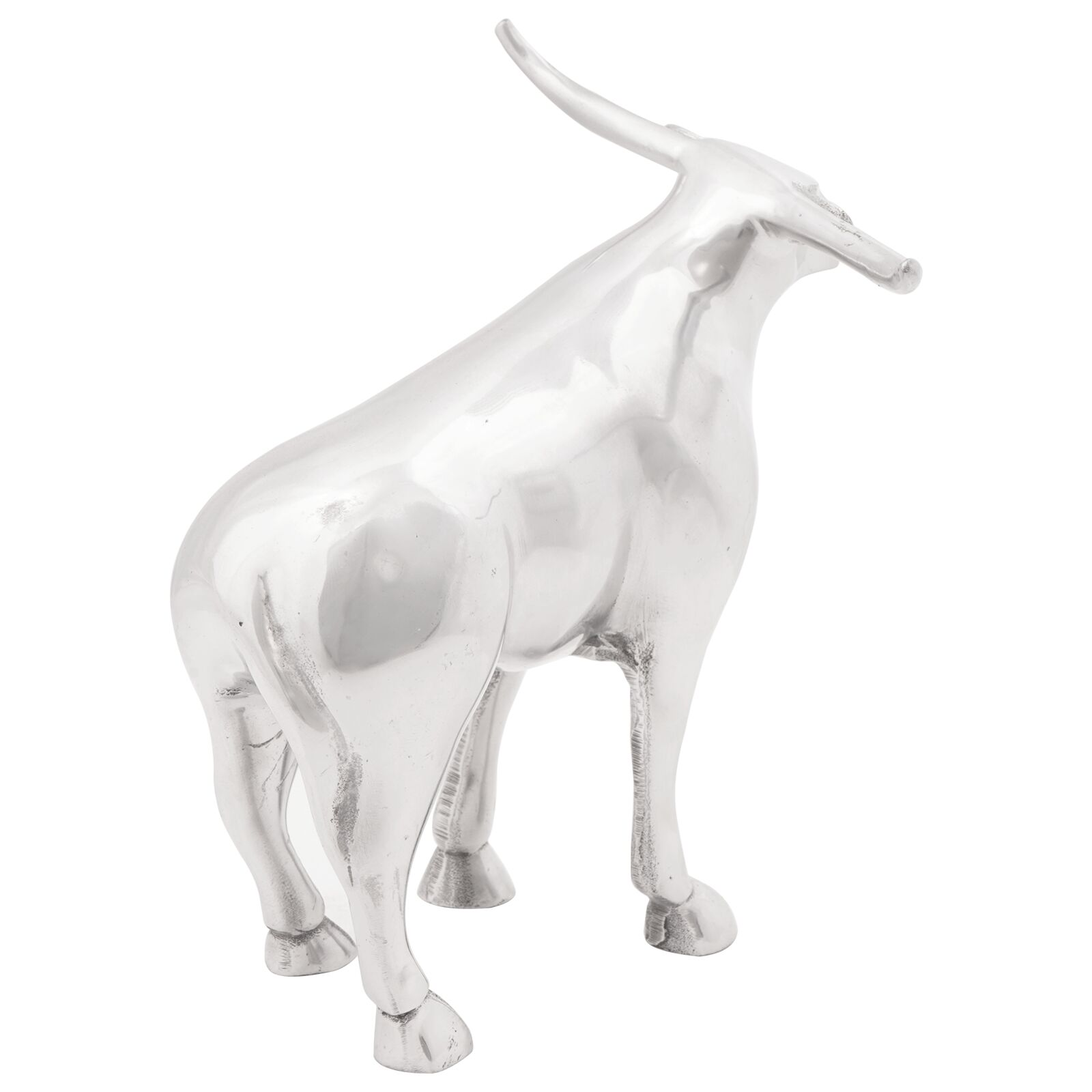 vidaXL Bull Sculpture Silver 20 x 17 x 23 cm Aluminium