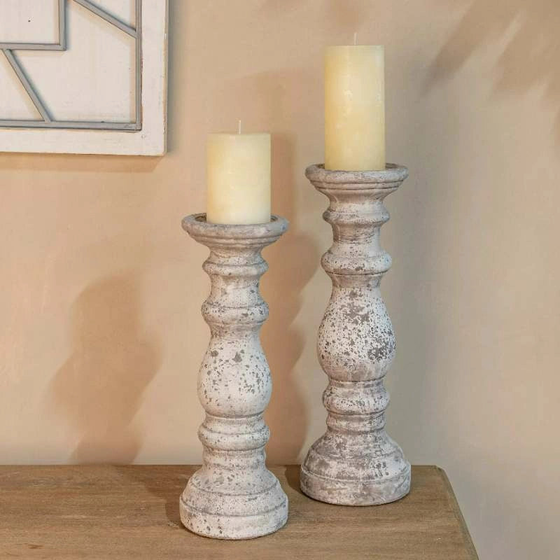 Stone Ceramic Column Candle Holder Small