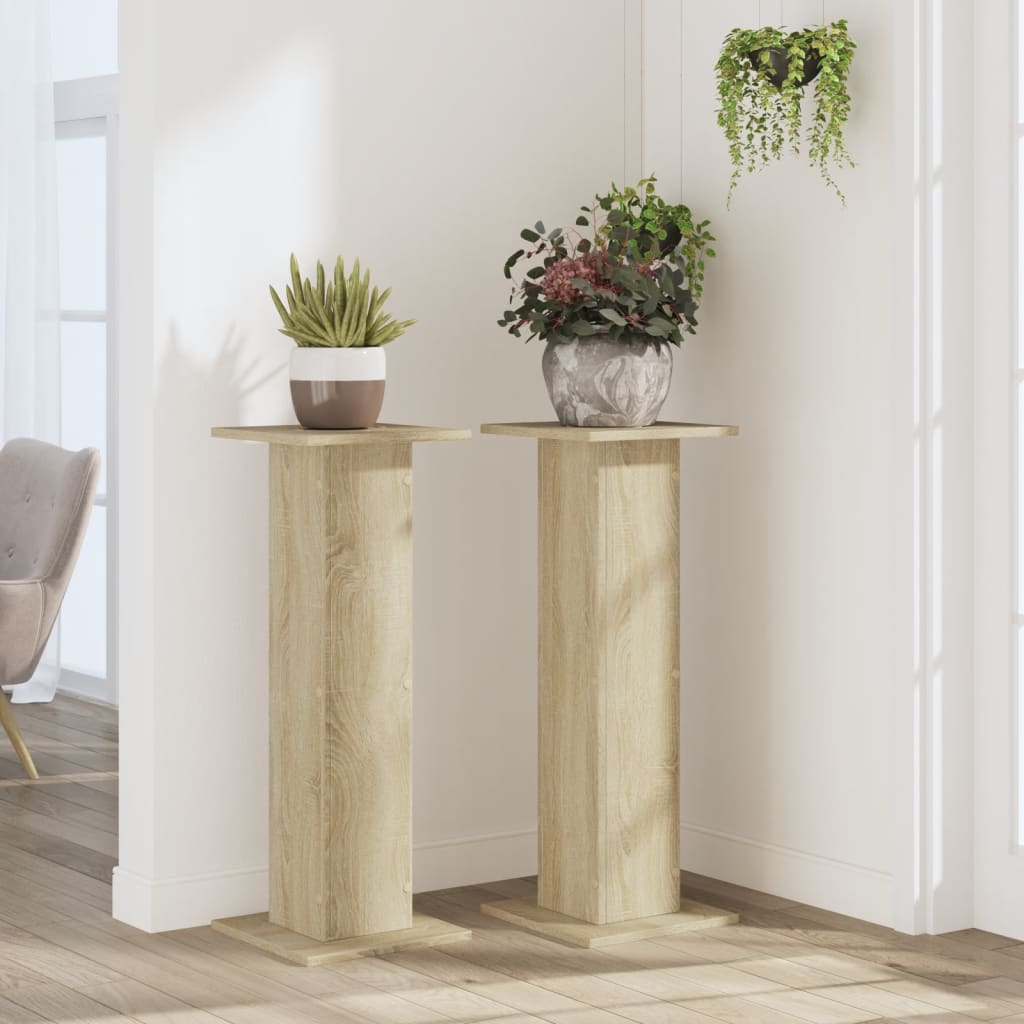 vidaXL Plant Stand Sonoma Oak Engineered Wood 31.5 in Tall Durable