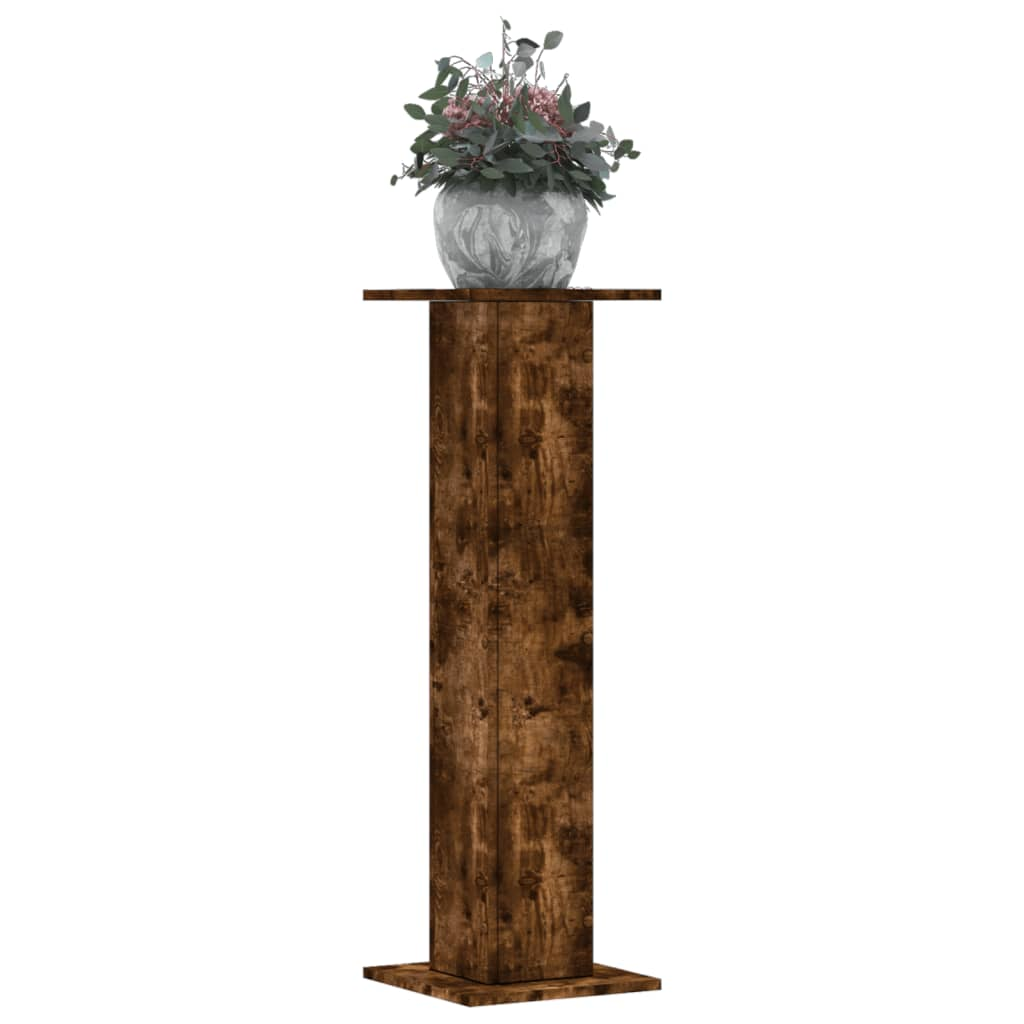 vidaXL Plant Stand Smoked Oak Engineered Wood Large Decorative Inlays