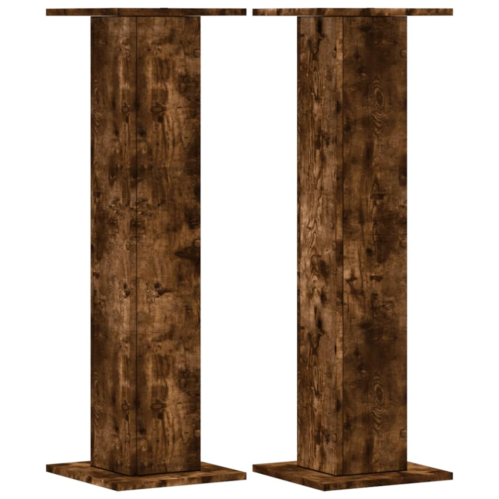 vidaXL Plant Stand Smoked Oak Engineered Wood Large Decorative Inlays