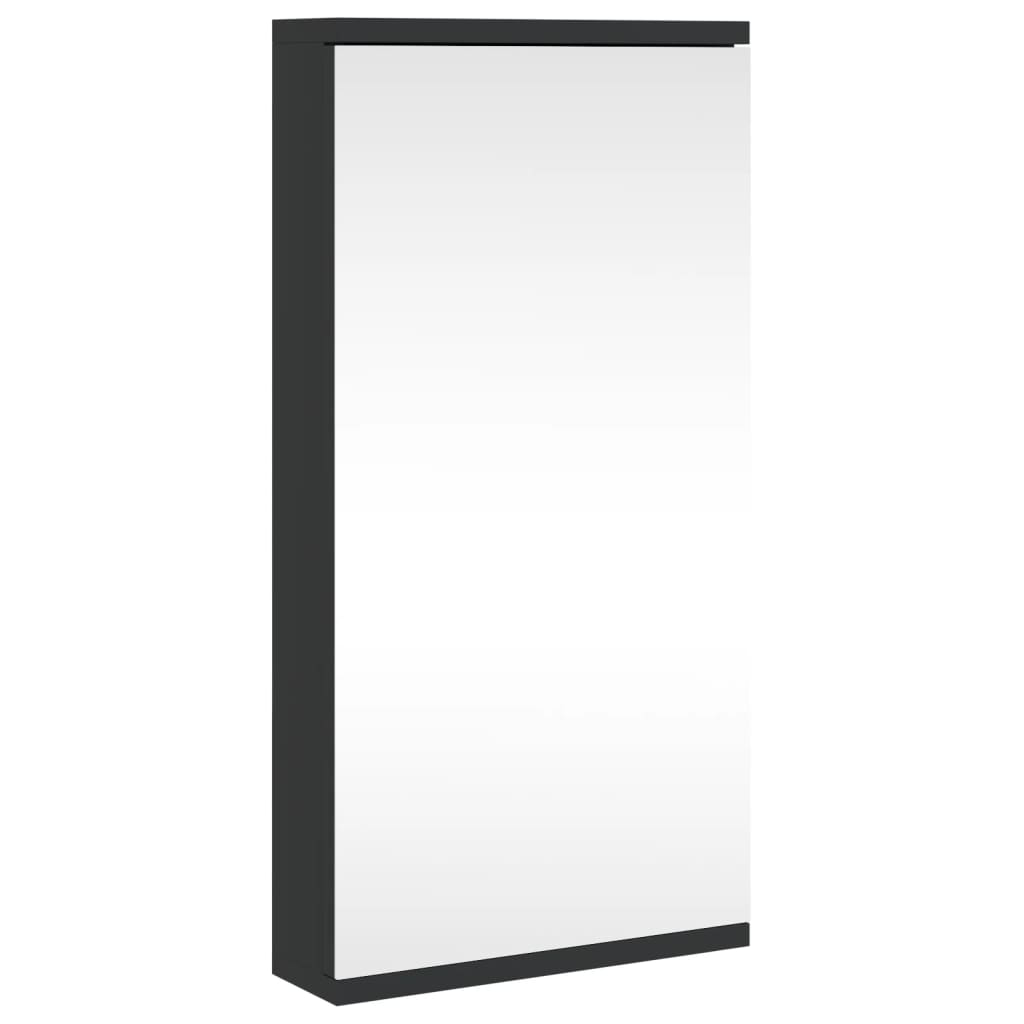 vidaXL Corner Bathroom Mirror Cabinet Black