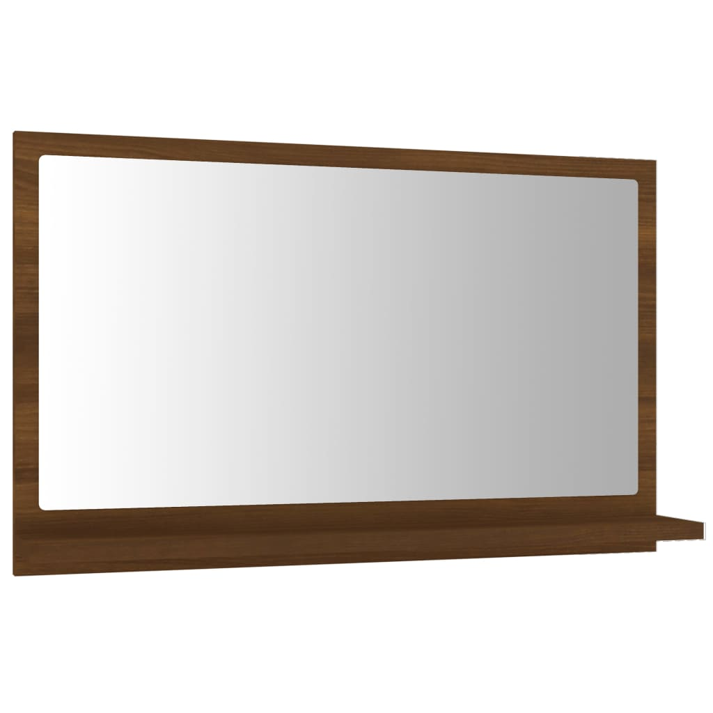 vidaXL Mirror Brown Oak Engineered wood, acrylic 23.6 x 4.1 x 14.6 in