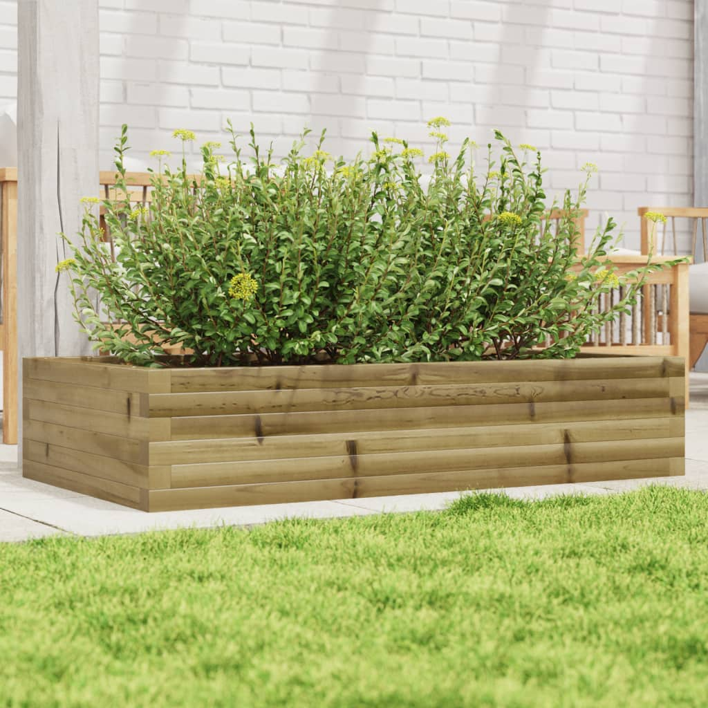vidaXL Garden Planter Brown Treated Pinewood Medium Garden Planter