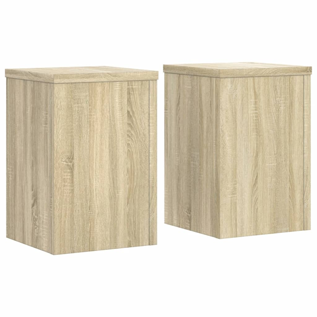 vidaXL Plant Stand Set of 2 Sonoma oak Engineered wood Decorative Inlays