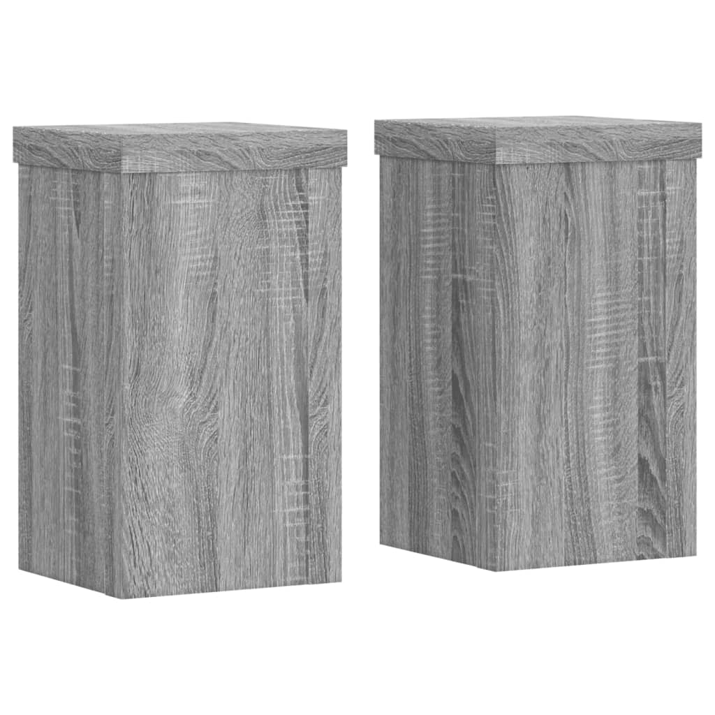 vidaXL Plant Stand Set of 2 Grey Sonoma Engineered wood Small