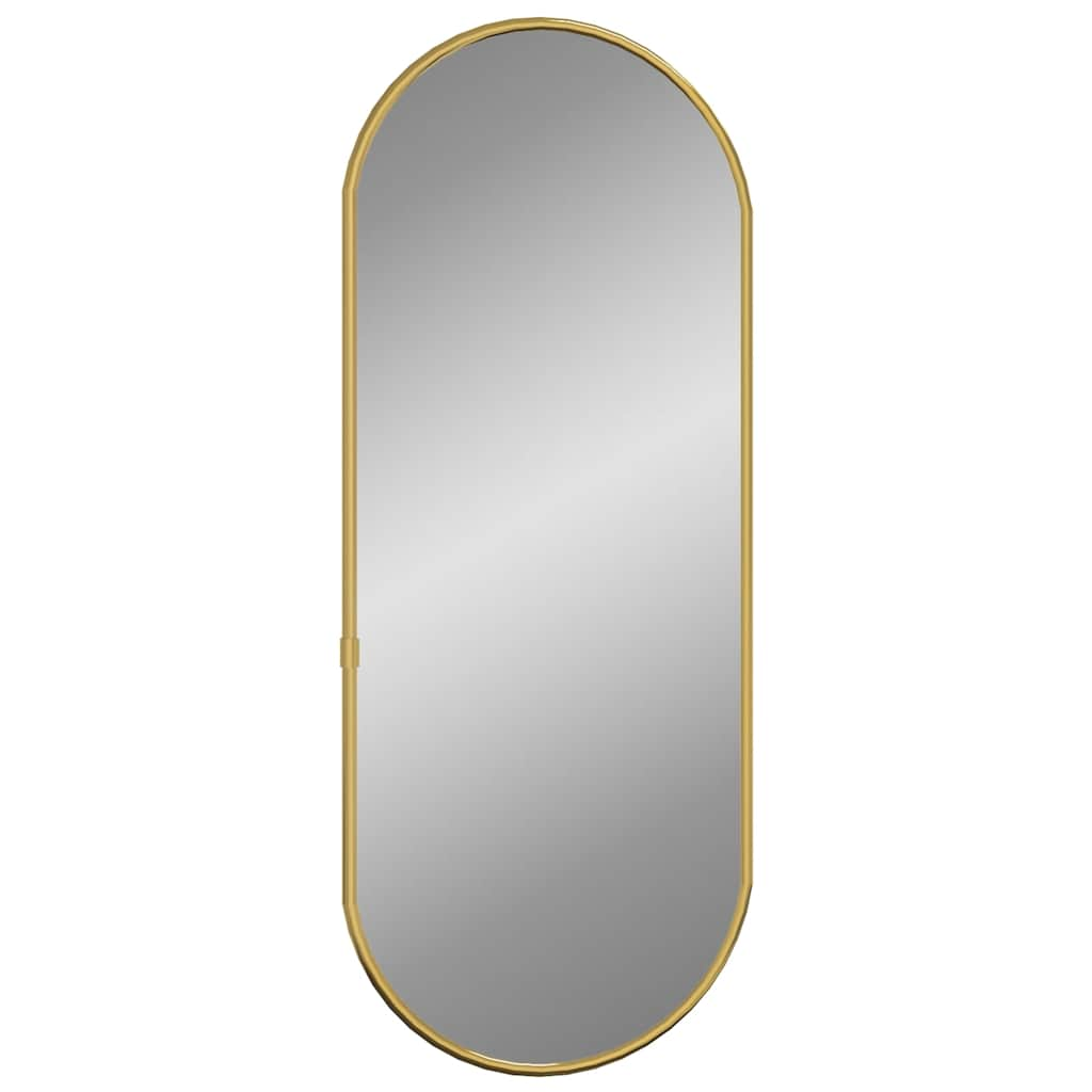 vidaXL Wall Mirror Gold Glass 23.6 x 9.8 in Mirror Wall Mirror Oval