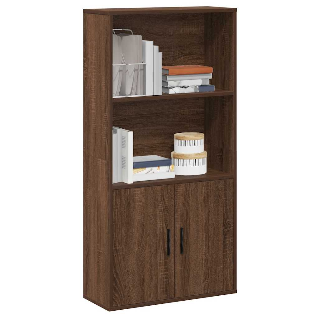 vidaXL Bookcase Brown Oak Engineered wood Medium Storage Cabinet