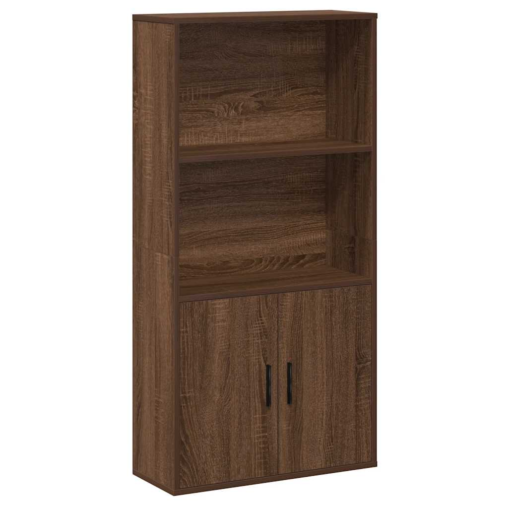 vidaXL Bookcase Brown Oak Engineered wood Medium Storage Cabinet