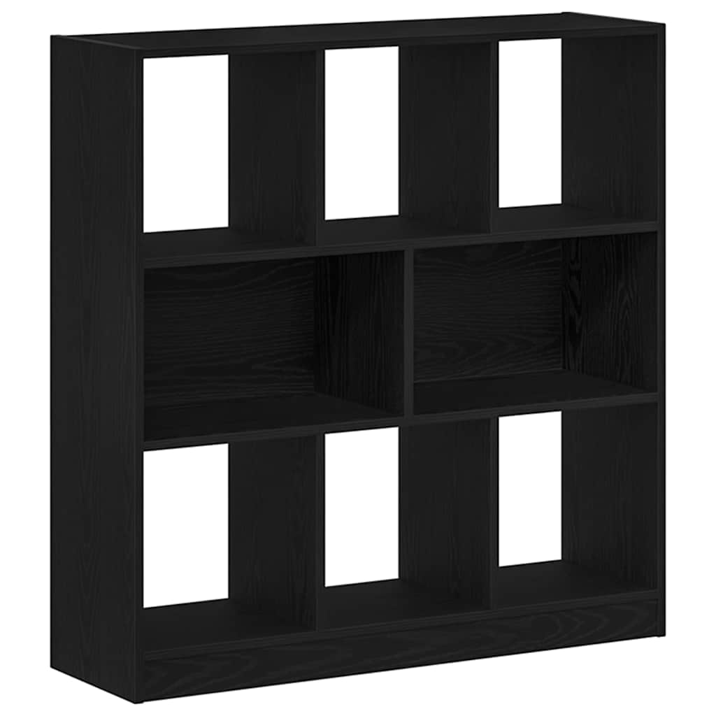 vidaXL Book Cabinet Black Oak Engineered Wood Medium Storage Cabinet