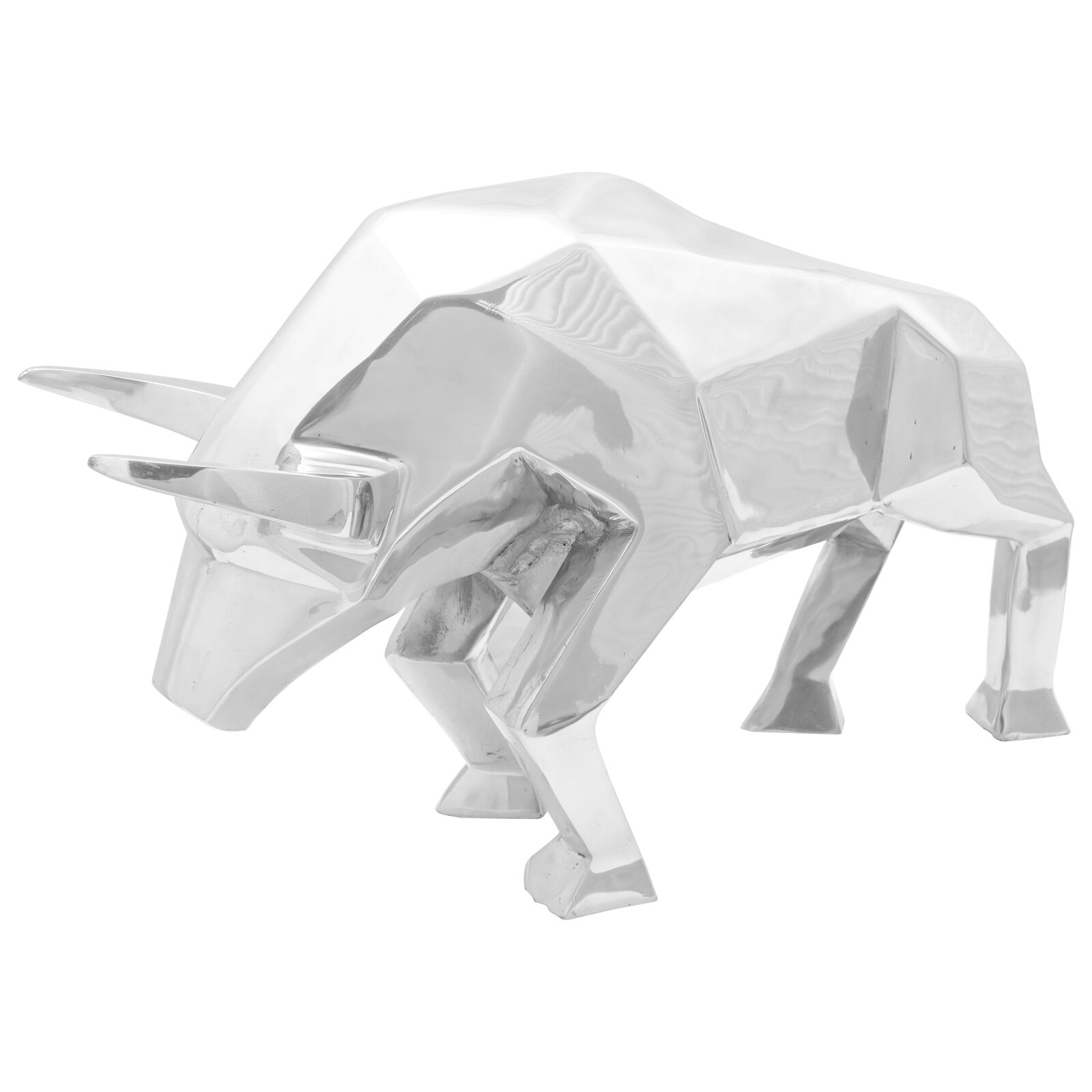 vidaXL Bull Sculpture Silver 74 x 23 x 39 cm Aluminium