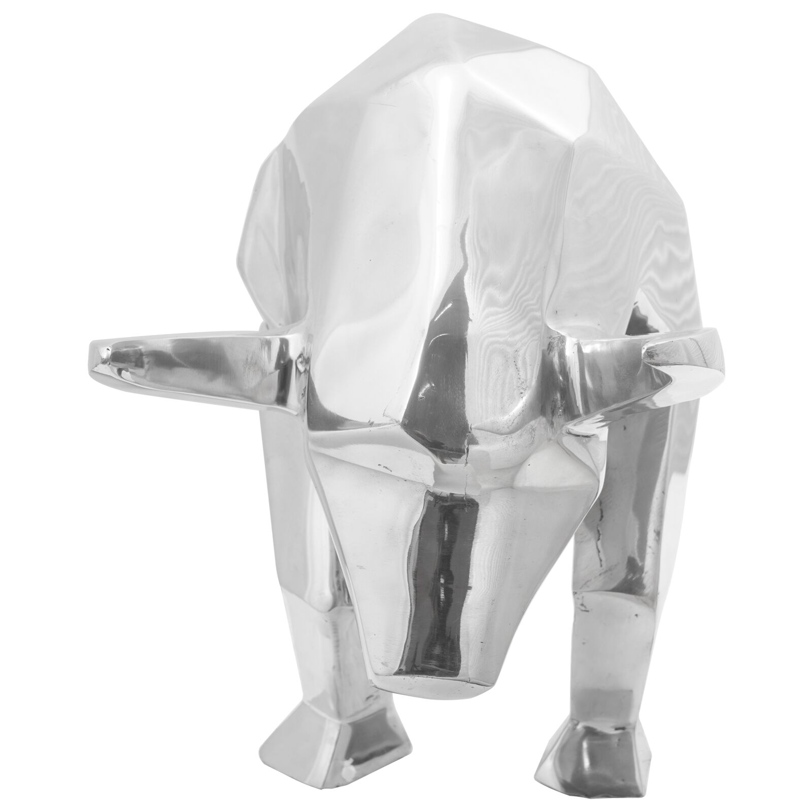 vidaXL Bull Sculpture Silver 74 x 23 x 39 cm Aluminium
