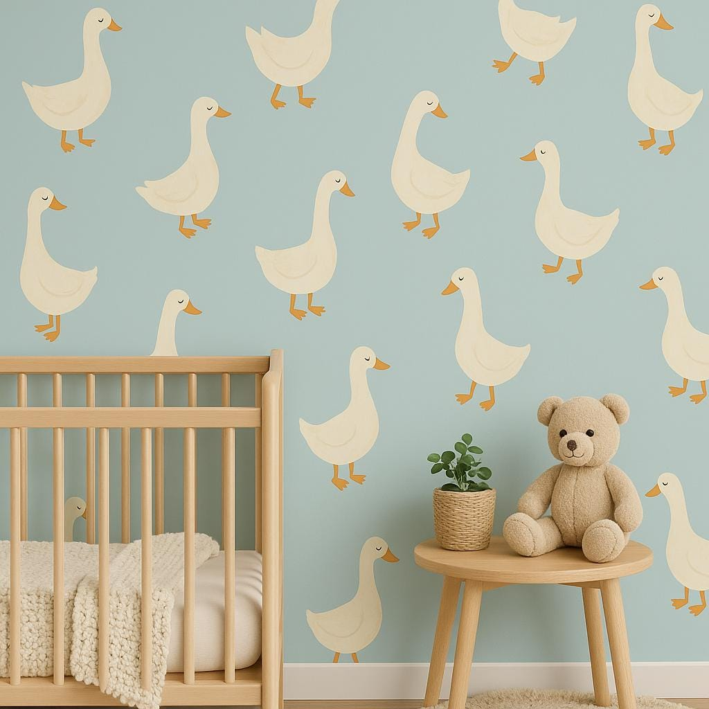 Goose Wall Decals – 12-Piece Removable Storybook Nursery Wall Stickers