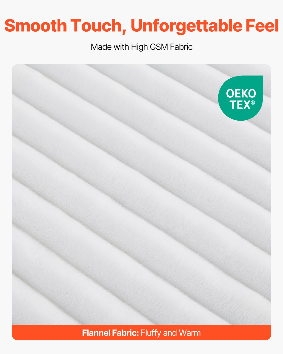 VEVOR Flannel Fleece Throw Blanket – Lightweight High-GSM Softness, 50 × 60 in, White