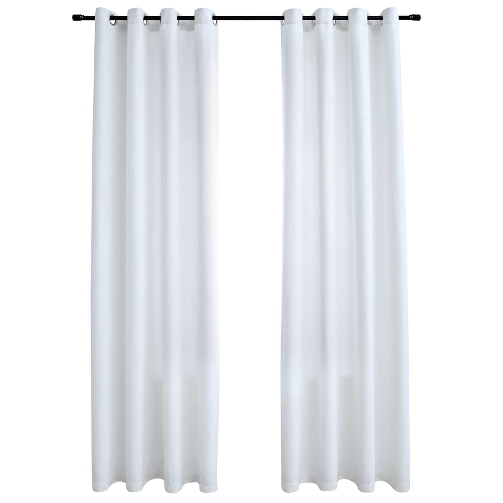 vidaXL Blackout Curtains with Metal Rings 2 pcs Off White 55.1x96.5"
