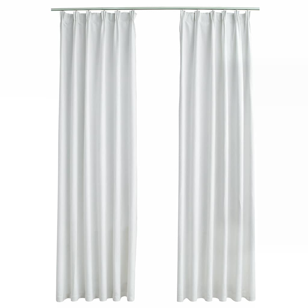 vidaXL Blackout Curtains with Hooks 2 pcs Off White 55.1x88.6"