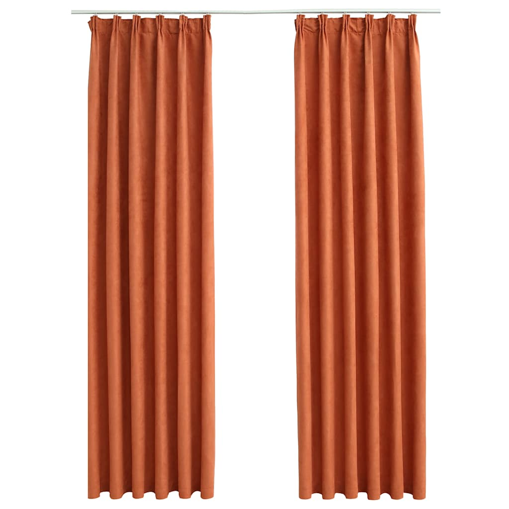 vidaXL Blackout Curtains with Hooks 2 pcs Rusty 55.1x68.9"
