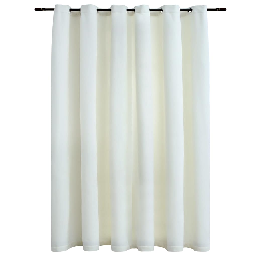 vidaXL Blackout Curtain with Metal Rings Velvet Cream 114.2x96.5"