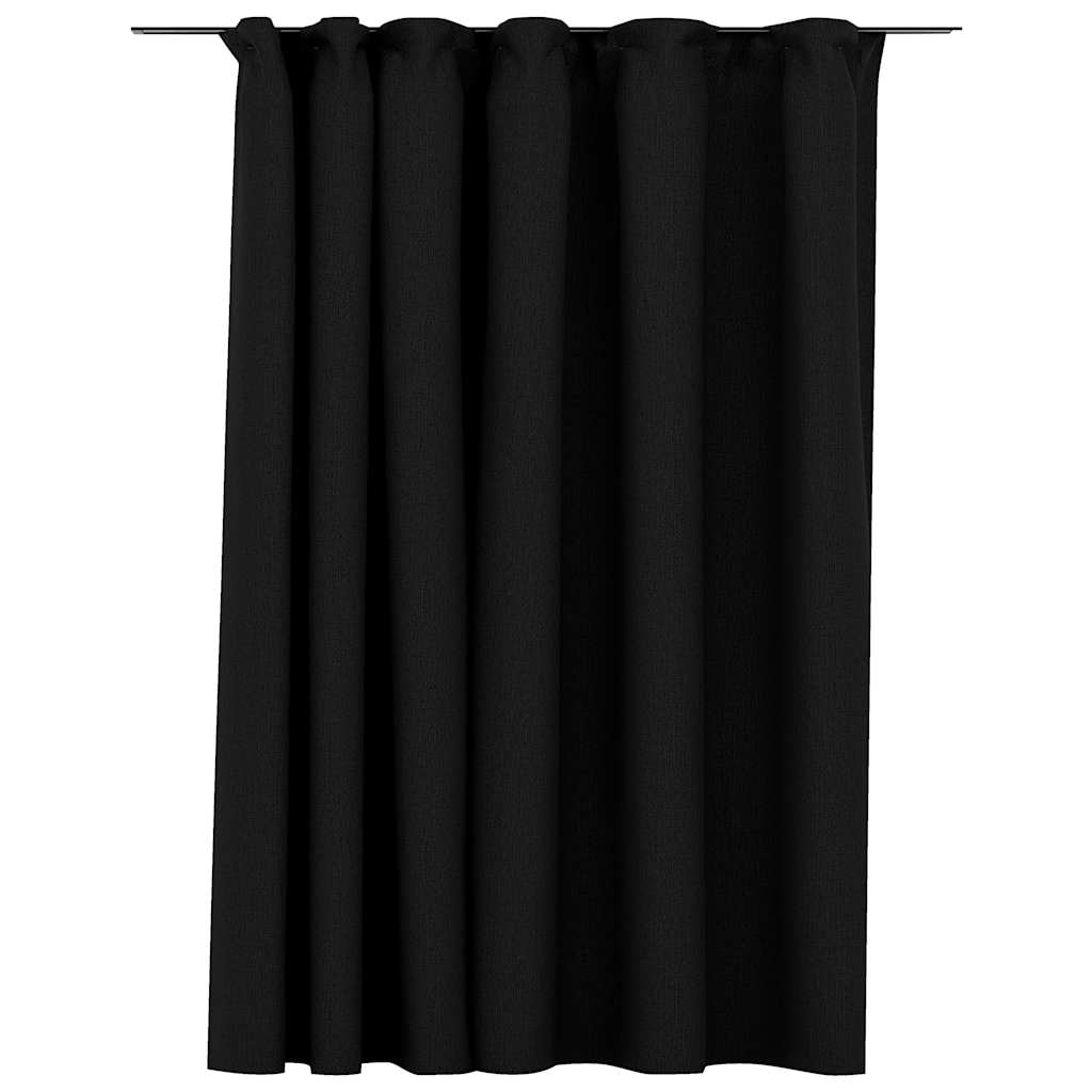 vidaXL Linen-Look Blackout Curtain with Hooks Anthracite 114.2x96.5"