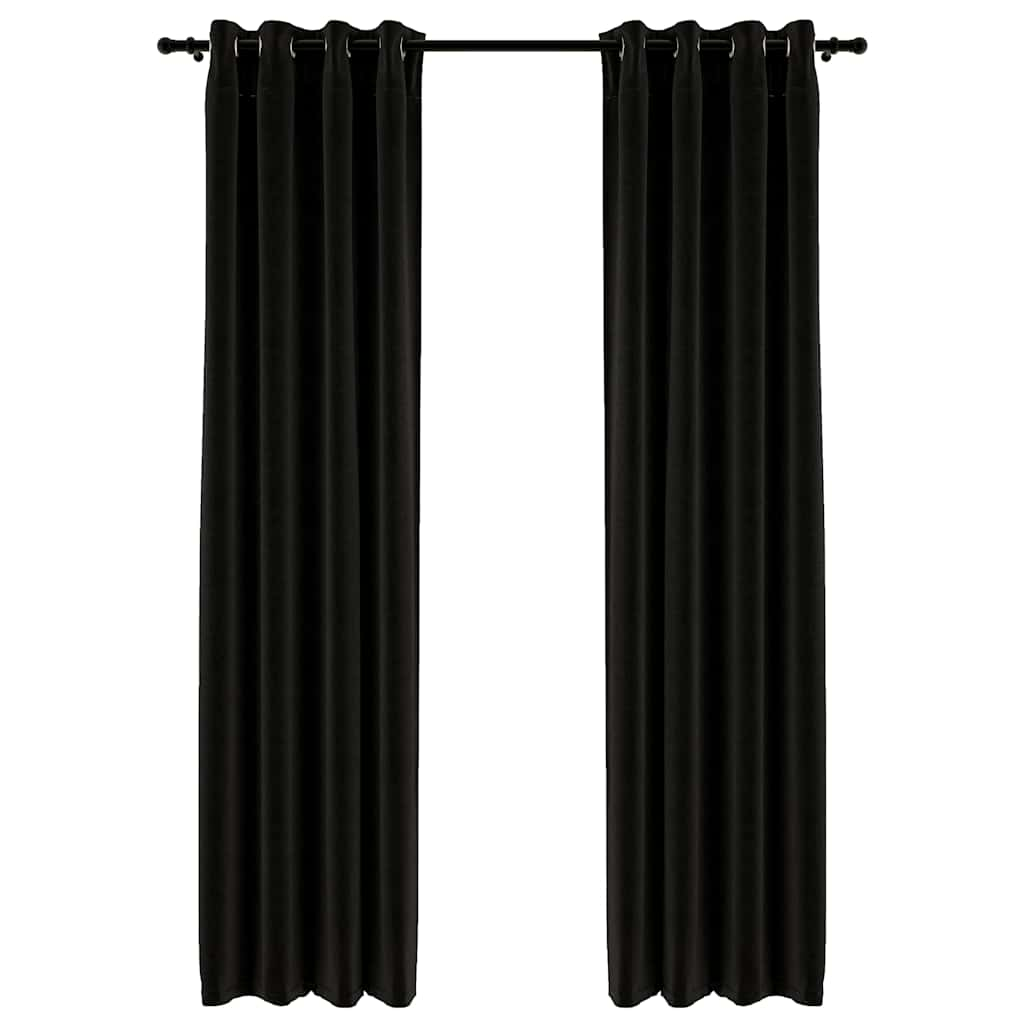 vidaXL Linen-Look Blackout Curtains 2 pcs Anthracite 140x88.6 "