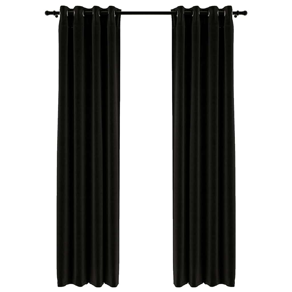 vidaXL Linen-Look Blackout Curtains 2 pcs Anthracite 140x96.5 "