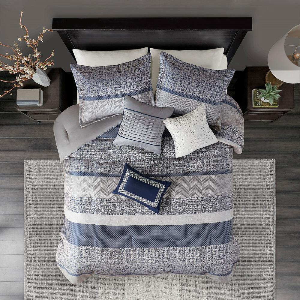 7 Piece Jacquard Comforter Set