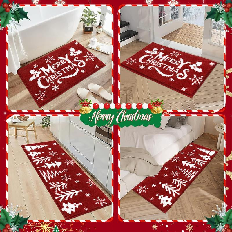 LOKHOM 3-Piece Bathroom Rug Set – Non-Slip, Absorbent Microfiber, Soft Farmhouse Style, Includes U-Shaped Toilet Mat & Shower Rug – Machine Washable