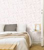 Floral Sketch Pink Vinyl Peel and Stick Matte Wallpaper 30.75 sq. ft.