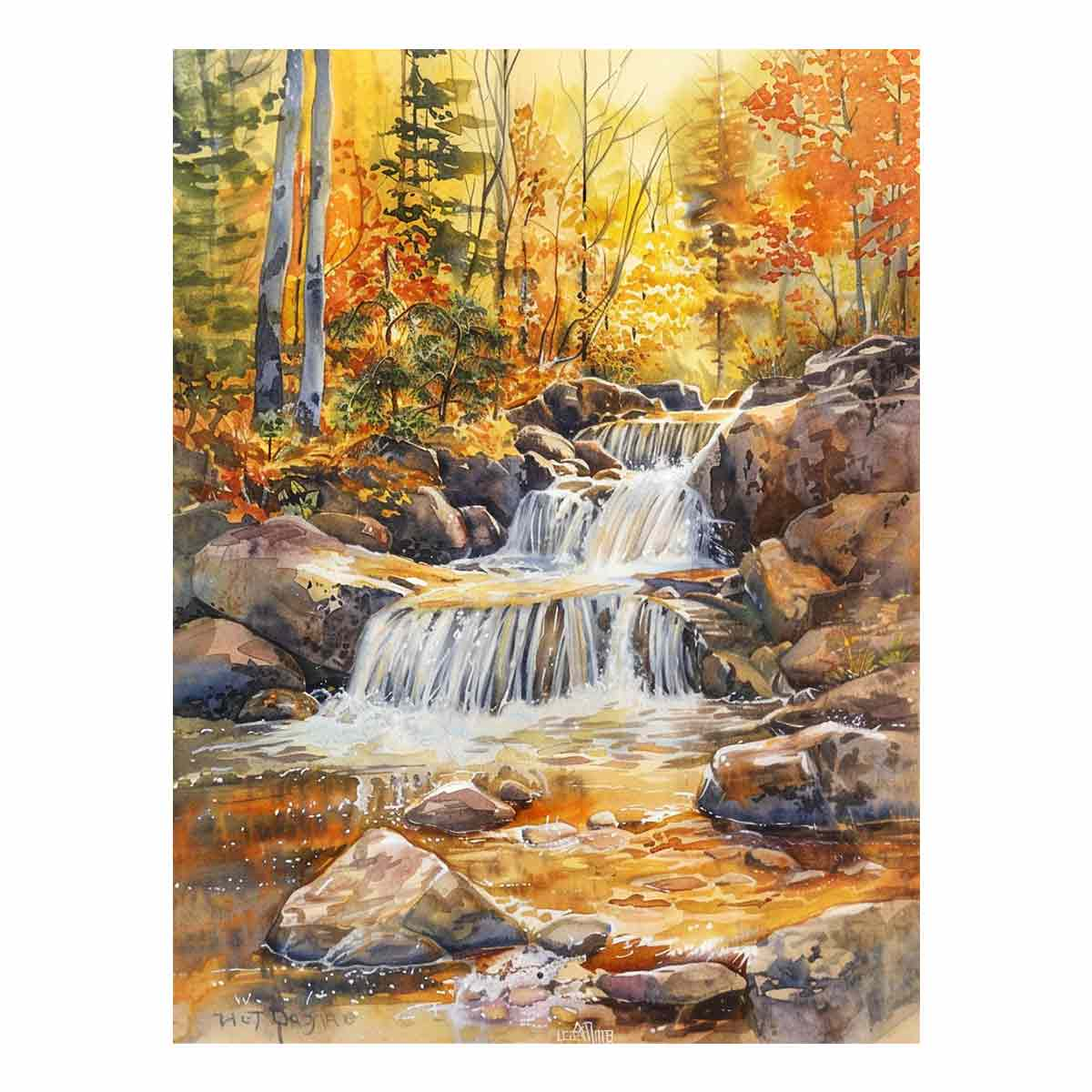 Forest Waterfall  Canvas Art Print