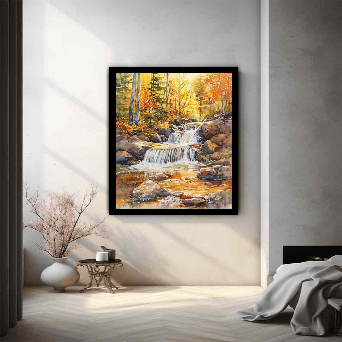 Forest Waterfall  Canvas Art Print