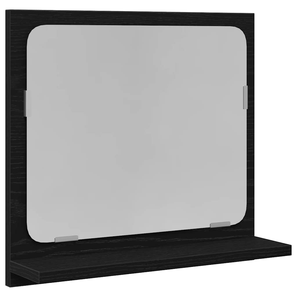 vidaXL Bathroom Mirror Black Oak 40x10,5x37 cm Engineered Wood