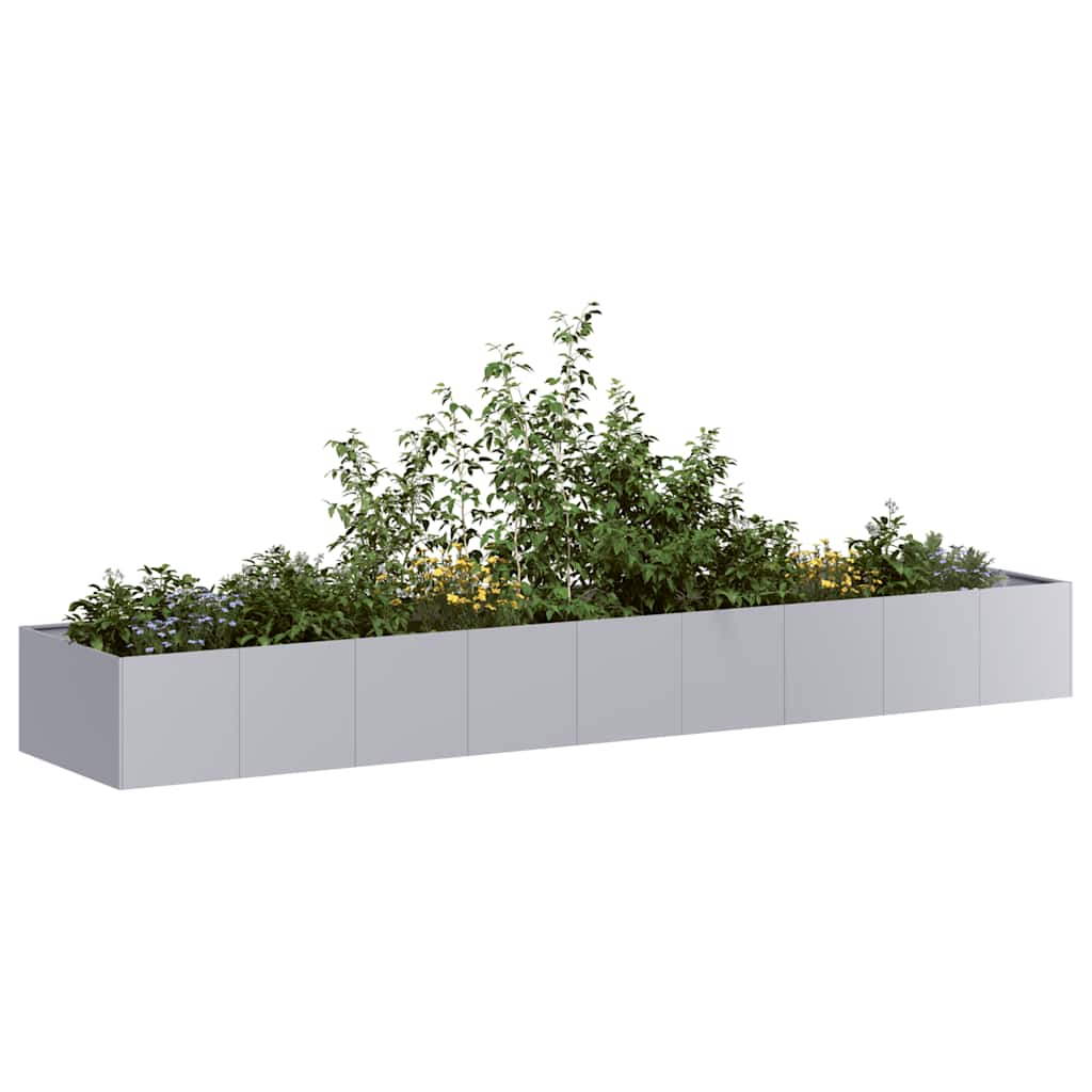 vidaXL Planter Silver Galvanized Steel Large Decorative Inlays Planter