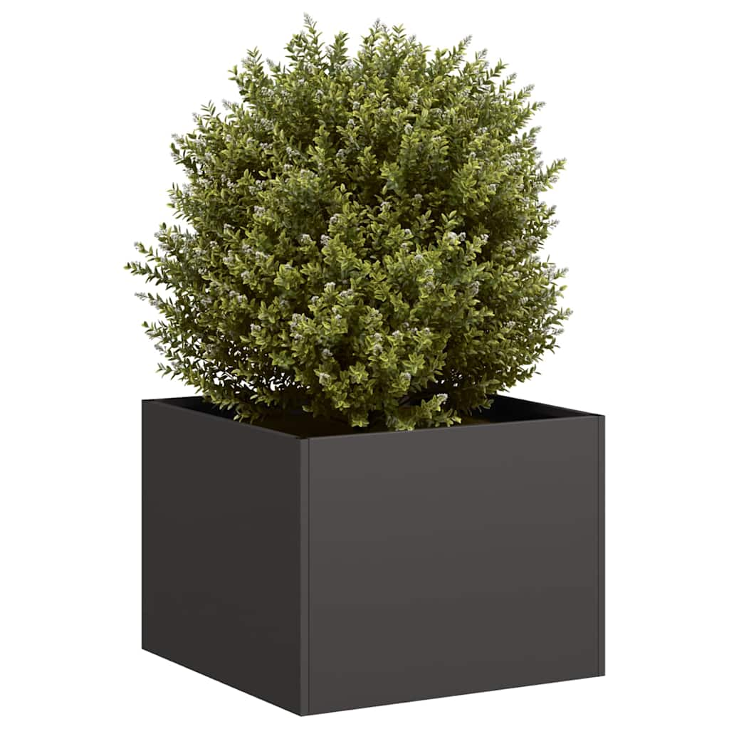 vidaXL Planter Black Cold-rolled steel Large Decorative Inlays Planter