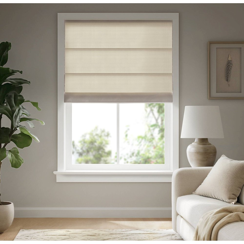 Galen Matte Cordless Roman Blind  Galen Matte fabric, Matte ivory color