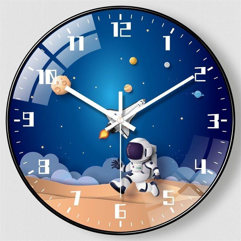 Children’s Room, Silent Wall Clock, Bedroom, Living Room, Kids Clock, Cartoon Clock, Circular Clock, Creative Clock, Quartz Clock, Elementary School, Non-Ticking Clock