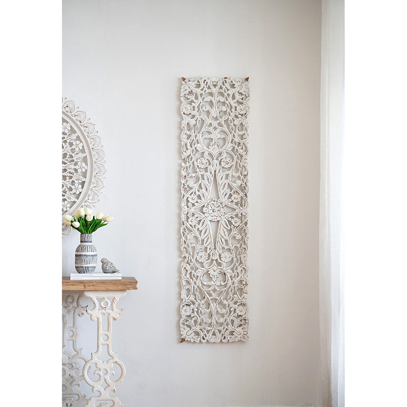 59.8x15.7x1.4' Floral Vine Panel, Decorative Wall Sculpture