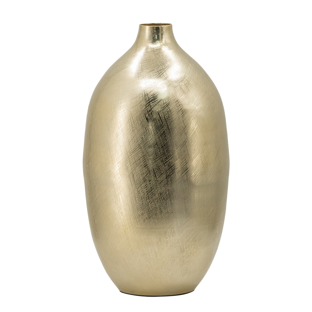 8.5x8.5x18.5' Aluminum Vase, Gold Streaks