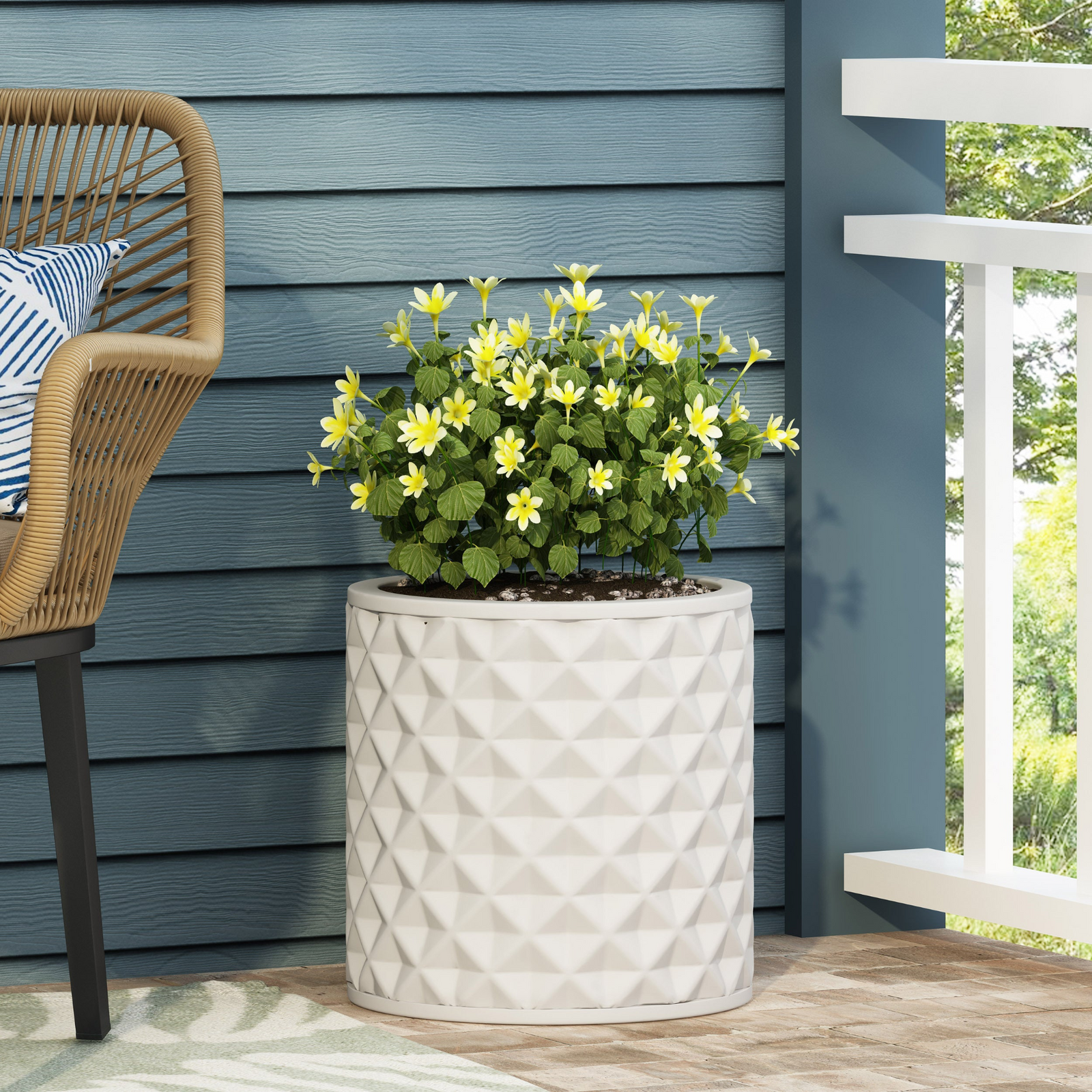 15.75-inch MGO Planter in Antique White