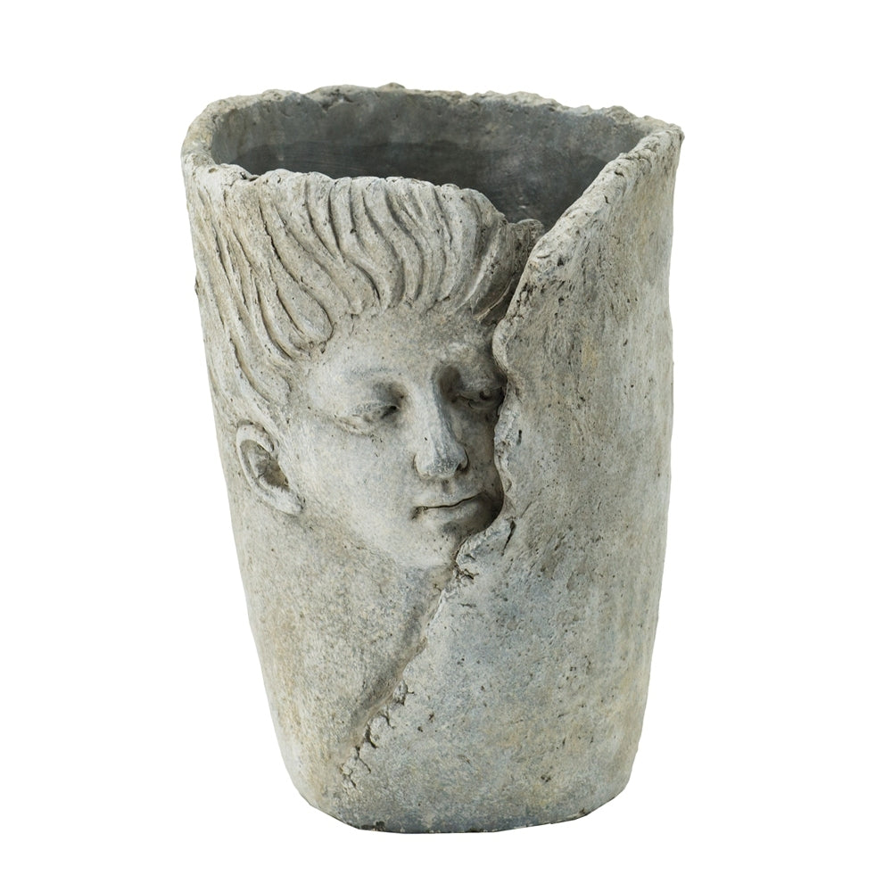 Set of 2 6.5x6x8.5' Sleep Face Accent Planter