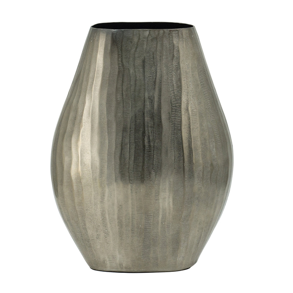 9.5x5.5x12' Aluminum Layered Chisel Oval Vase