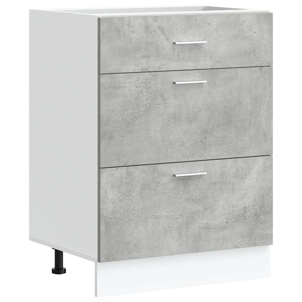 vidaXL Kitchen Base Cabinet Concrete grey Engineered wood Medium