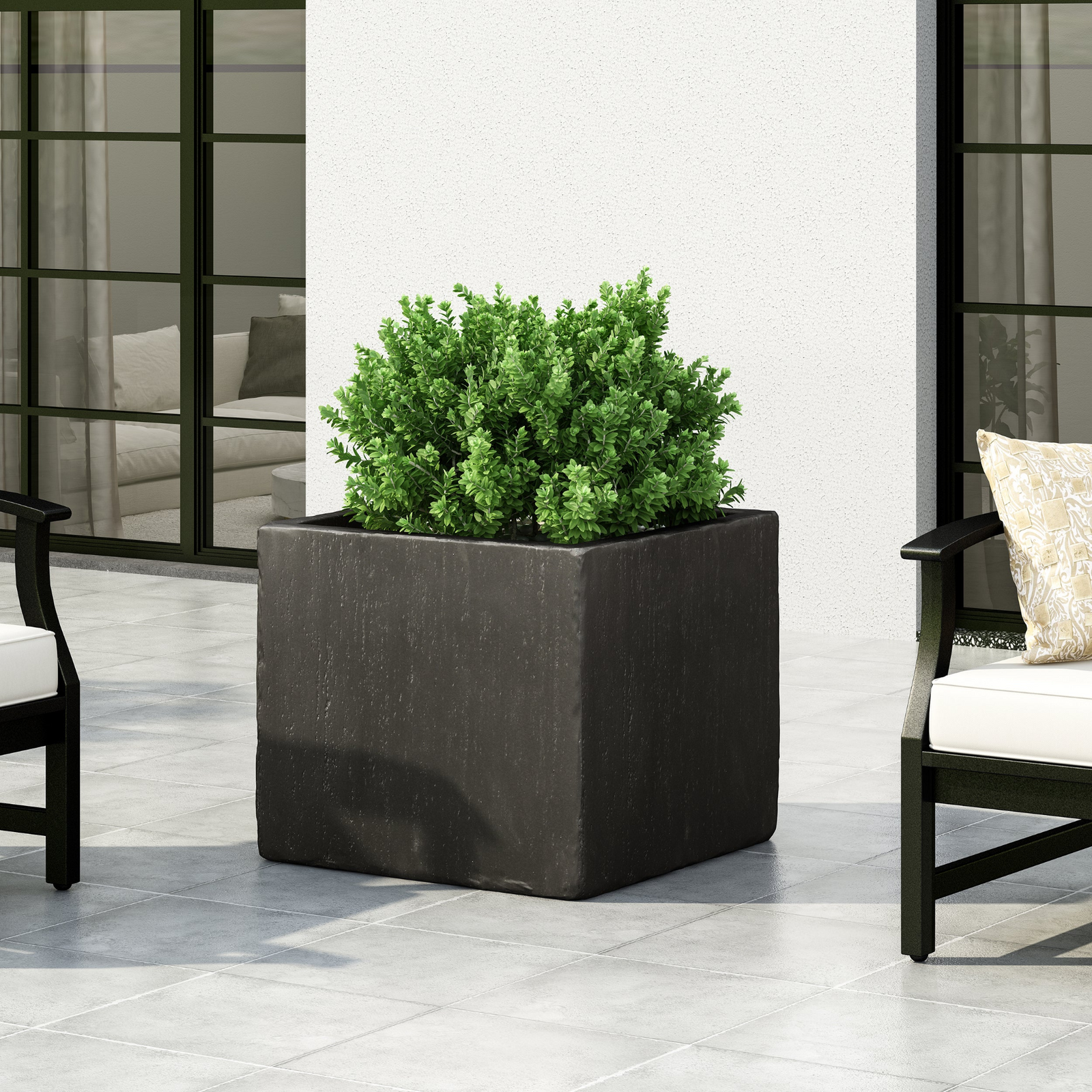 21.5' L Outdoor MGO Planter in Black Finished