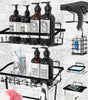 Stainless Steel Shower Caddy 7 Pack Adhesive Shelf Organizers for Bathroom Kitchen Storage