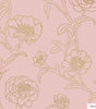 Metallic Black and White Peonies Vinyl Peel and Stick Wallpaper Roll